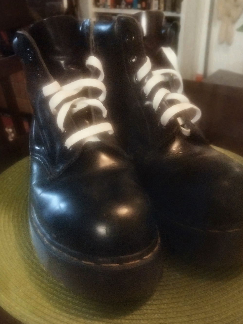 Vintage Dr. Martens Black Leather Platform Boots